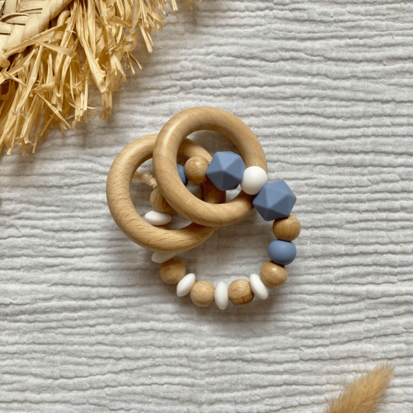 Hochet de dentition bleu jacinthe